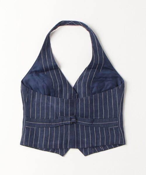 RRL(ダブル アール エル)の「ストライプド リネン ホルター ベスト(ベスト・レディース・ネイビー系1・2/3/4/1)」の9枚目の写真