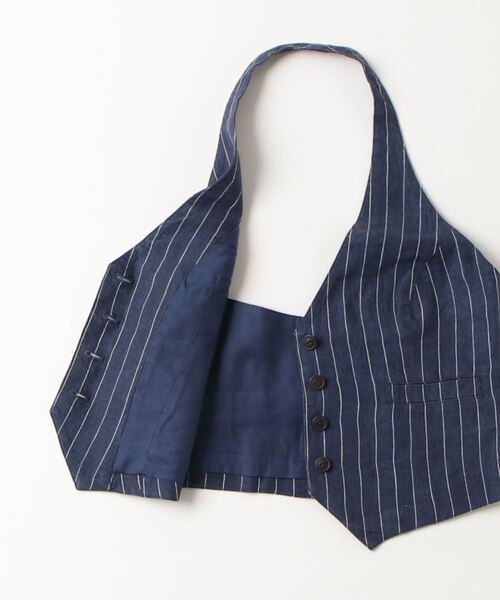 RRL(ダブル アール エル)の「ストライプド リネン ホルター ベスト(ベスト・レディース・ネイビー系1・2/3/4/1)」の10枚目の写真