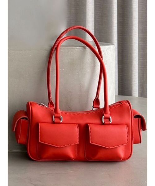 dazzlin（ダズリン）の「ツインポケットボストンバッグ（ボストンバッグ・レディース・オフホワイト/ブルー/ブラウン/オレンジ・FREE）」の4枚目の写真