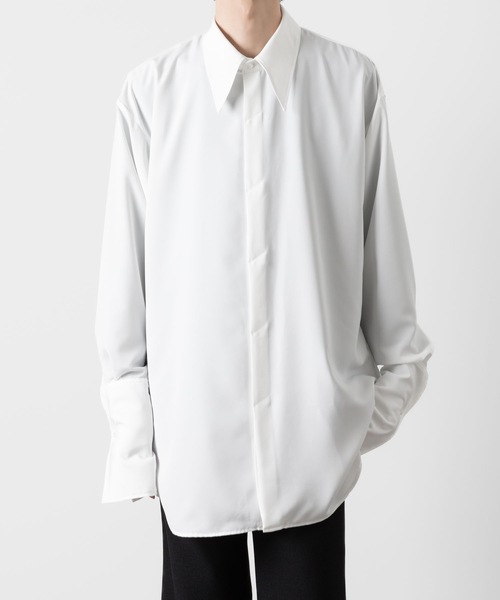 ato（アトウ）の「OVERSIZED DOUBLE CUFFS SHIRT（シャツ/ブラウス・メンズ・ブラック/ホワイト・48/46/44）」の3枚目の写真