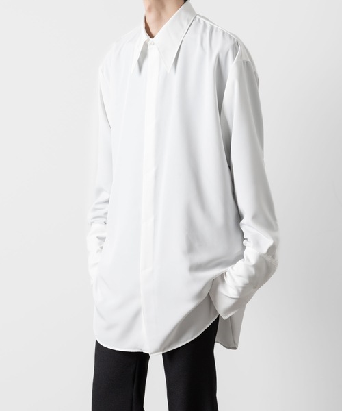 ato（アトウ）の「OVERSIZED DOUBLE CUFFS SHIRT（シャツ/ブラウス・メンズ・ブラック/ホワイト・48/46/44）」の4枚目の写真