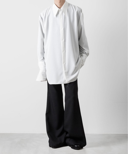 ato（アトウ）の「OVERSIZED DOUBLE CUFFS SHIRT（シャツ/ブラウス・メンズ・ブラック/ホワイト・48/46/44）」の14枚目の写真