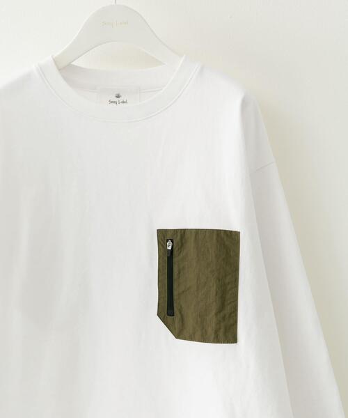 URBAN RESEARCH Sonny Label(アーバンリサーチサニーレーベル)の「ナイロンポケット切替ロングスリーブTEE(Tシャツ/カットソー・メンズ・チャコールグレー/ブラック/ホワイト・MEDIUM/LARGE/X-LARGE)」の2枚目の写真
