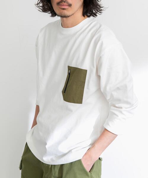 URBAN RESEARCH Sonny Label(アーバンリサーチサニーレーベル)の「ナイロンポケット切替ロングスリーブTEE(Tシャツ/カットソー・メンズ・チャコールグレー/ブラック/ホワイト・MEDIUM/LARGE/X-LARGE)」の5枚目の写真