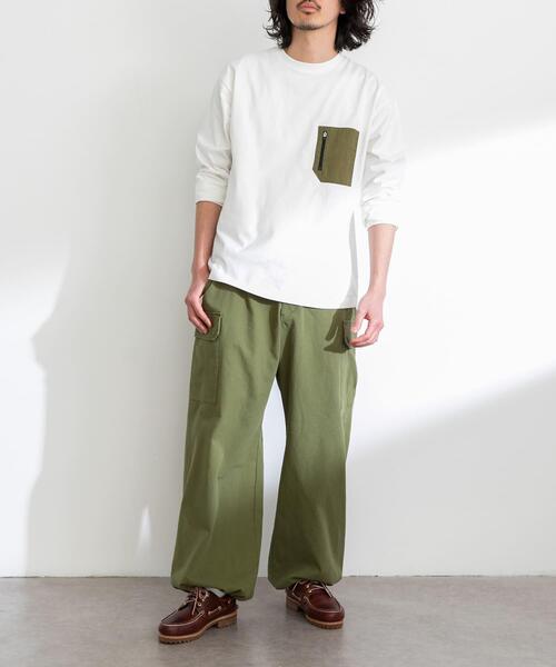 URBAN RESEARCH Sonny Label(アーバンリサーチサニーレーベル)の「ナイロンポケット切替ロングスリーブTEE(Tシャツ/カットソー・メンズ・チャコールグレー/ブラック/ホワイト・MEDIUM/LARGE/X-LARGE)」の8枚目の写真