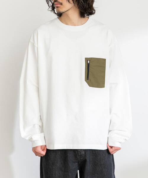 URBAN RESEARCH Sonny Label(アーバンリサーチサニーレーベル)の「ナイロンポケット切替ロングスリーブTEE(Tシャツ/カットソー・メンズ・チャコールグレー/ブラック/ホワイト・MEDIUM/LARGE/X-LARGE)」の11枚目の写真