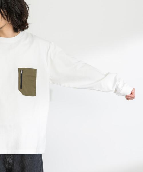 URBAN RESEARCH Sonny Label(アーバンリサーチサニーレーベル)の「ナイロンポケット切替ロングスリーブTEE(Tシャツ/カットソー・メンズ・チャコールグレー/ブラック/ホワイト・MEDIUM/LARGE/X-LARGE)」の13枚目の写真
