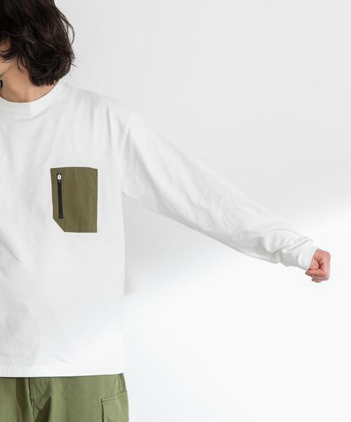 URBAN RESEARCH Sonny Label(アーバンリサーチサニーレーベル)の「ナイロンポケット切替ロングスリーブTEE(Tシャツ/カットソー・メンズ・チャコールグレー/ブラック/ホワイト・MEDIUM/LARGE/X-LARGE)」の16枚目の写真