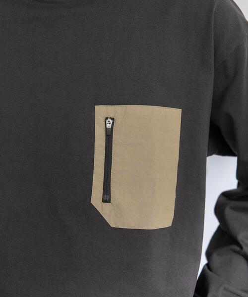 URBAN RESEARCH Sonny Label(アーバンリサーチサニーレーベル)の「ナイロンポケット切替ロングスリーブTEE(Tシャツ/カットソー・メンズ・チャコールグレー/ブラック/ホワイト・MEDIUM/LARGE/X-LARGE)」の22枚目の写真