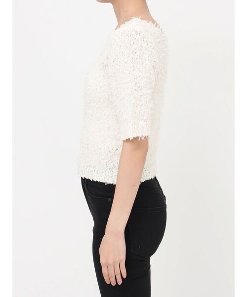 MURUA（ムルーア）の「テープヤーンハーフスリーブニット（ニット/セーター・レディース・ブラック/アイボリー/ブルー・FREE）」の13枚目の写真