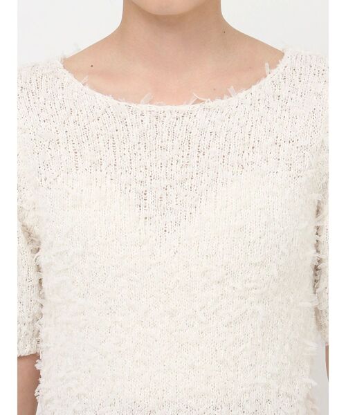 MURUA（ムルーア）の「テープヤーンハーフスリーブニット（ニット/セーター・レディース・ブラック/アイボリー/ブルー・FREE）」の11枚目の写真