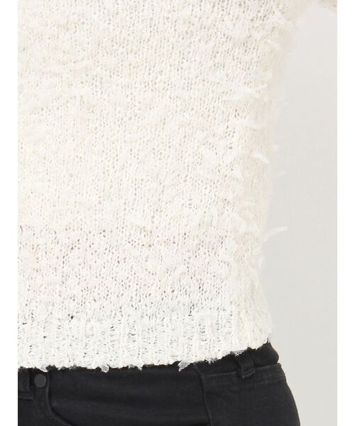 MURUA（ムルーア）の「テープヤーンハーフスリーブニット（ニット/セーター・レディース・ブラック/アイボリー/ブルー・FREE）」の9枚目の写真