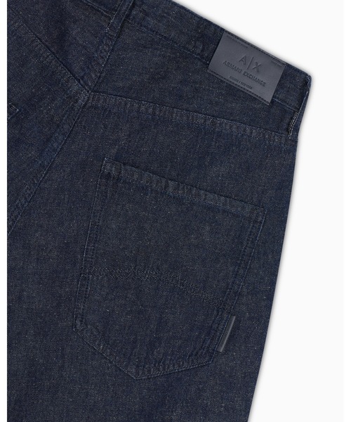 ARMANI EXCHANGE（アルマーニエクスチェンジ）の「【A|X アルマーニ エクスチェンジ】コットンリネンデニム ハーフパンツ_J91 BAGGY SHORT（デニムパンツ・メンズ・インディゴブルー・34inch/33inch/32inch/31inch/30inch/29inch/36inch/38inch）」の3枚目の写真