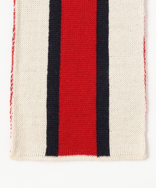 BEAMS PLUS（ビームスプラス）の「School Scarf Jacquard Stripe（マフラー・メンズ・ネイビー/ホワイト/ブラウン/ブラック・ONE SIZE）」の7枚目の写真