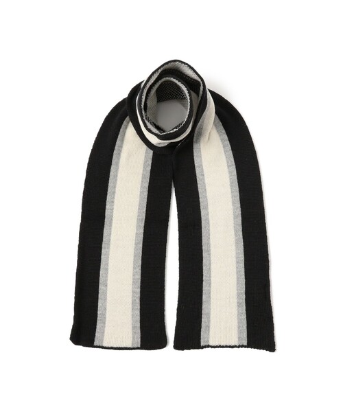 BEAMS PLUS（ビームスプラス）の「School Scarf Jacquard Stripe（マフラー・メンズ・ネイビー/ホワイト/ブラウン/ブラック・ONE SIZE）」の8枚目の写真