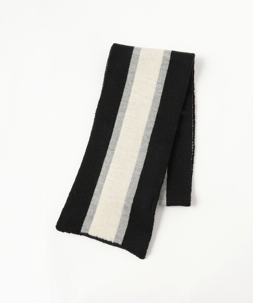 BEAMS PLUS（ビームスプラス）の「School Scarf Jacquard Stripe（マフラー・メンズ・ネイビー/ホワイト/ブラウン/ブラック・ONE SIZE）」の9枚目の写真