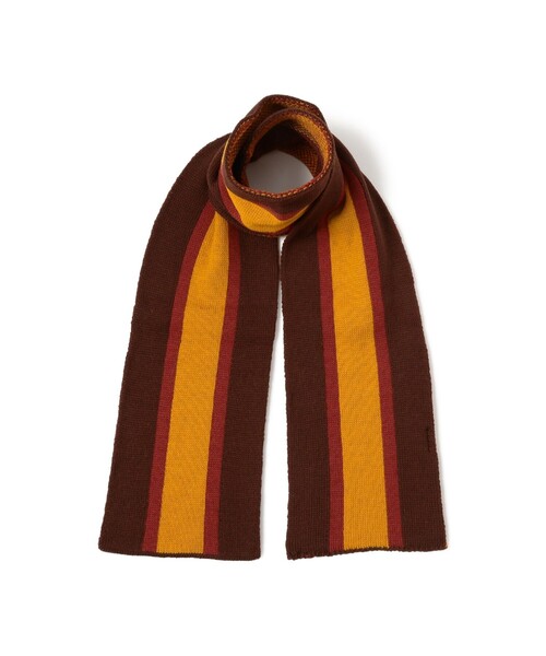 BEAMS PLUS（ビームスプラス）の「School Scarf Jacquard Stripe（マフラー・メンズ・ネイビー/ホワイト/ブラウン/ブラック・ONE SIZE）」の11枚目の写真