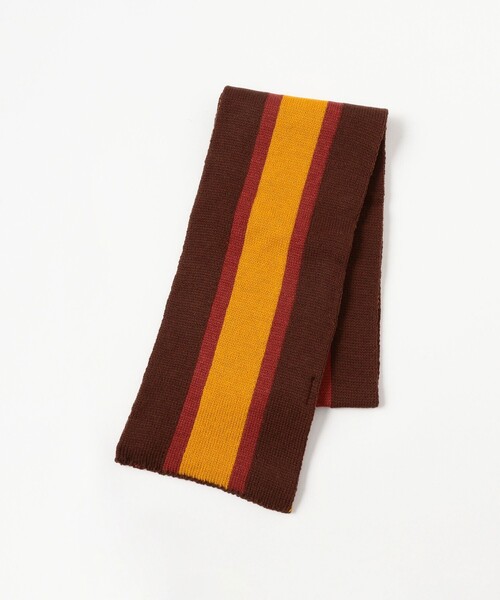 BEAMS PLUS（ビームスプラス）の「School Scarf Jacquard Stripe（マフラー・メンズ・ネイビー/ホワイト/ブラウン/ブラック・ONE SIZE）」の12枚目の写真