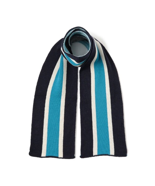 BEAMS PLUS（ビームスプラス）の「School Scarf Jacquard Stripe（マフラー・メンズ・ネイビー/ホワイト/ブラウン/ブラック・ONE SIZE）」の14枚目の写真