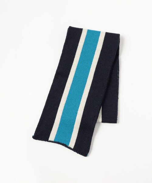BEAMS PLUS（ビームスプラス）の「School Scarf Jacquard Stripe（マフラー・メンズ・ネイビー/ホワイト/ブラウン/ブラック・ONE SIZE）」の15枚目の写真