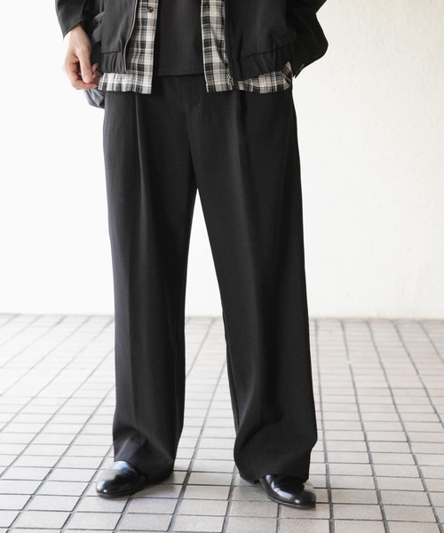 SENSE OF PLACE by URBAN RESEARCH(センスオブプレイスバイアーバンリサーチ)の「『UR TECH DRYLUXE』 リネンライクワイドパンツ(その他パンツ・メンズ・ブラック/グリーン/ネイビー・MEDIUM/LARGE)」の13枚目の写真