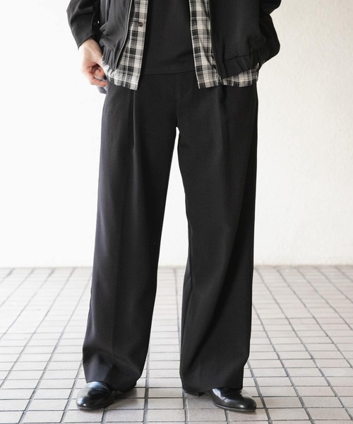 SENSE OF PLACE by URBAN RESEARCH(センスオブプレイスバイアーバンリサーチ)の「『UR TECH DRYLUXE』 リネンライクワイドパンツ(その他パンツ・メンズ・ブラック/グリーン/ネイビー・MEDIUM/LARGE)」の14枚目の写真