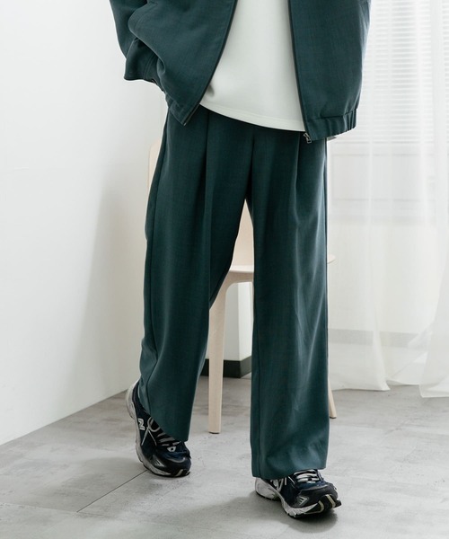 SENSE OF PLACE by URBAN RESEARCH(センスオブプレイスバイアーバンリサーチ)の「『UR TECH DRYLUXE』 リネンライクワイドパンツ(その他パンツ・メンズ・ブラック/グリーン/ネイビー・MEDIUM/LARGE)」の20枚目の写真