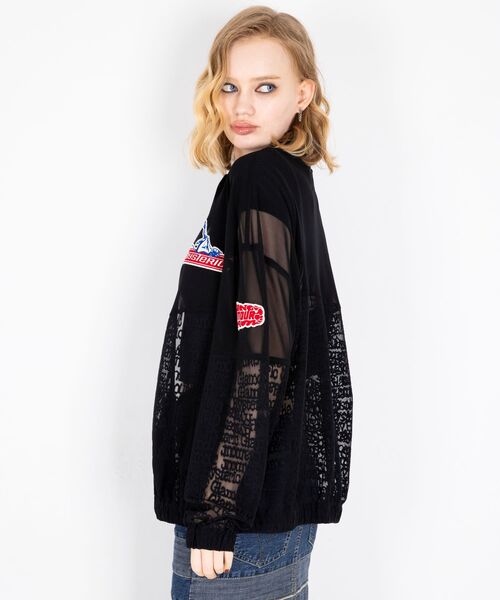 HYSTERIC GLAMOUR(ヒステリックグラマー)の「TYPE LOGO柄ジャカード ブルゾン(ブルゾン・レディース・グリーン系その他/ブラック系その他・FREE)」の3枚目の写真