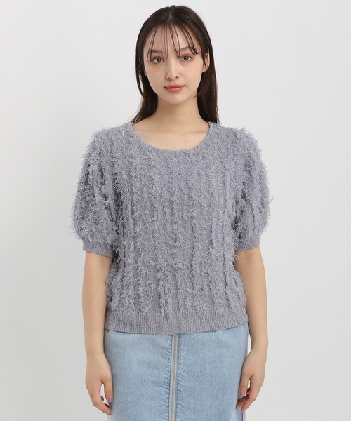Andemiu(アンデミュウ)の「ラメフリンジニット329246(ニット/セーター・レディース・アイボリー/ブラック/ブルー・FREE)」の13枚目の写真