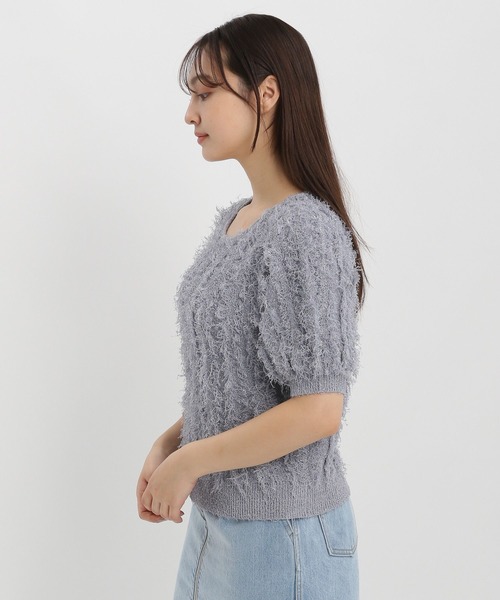 Andemiu(アンデミュウ)の「ラメフリンジニット329246(ニット/セーター・レディース・アイボリー/ブラック/ブルー・FREE)」の12枚目の写真