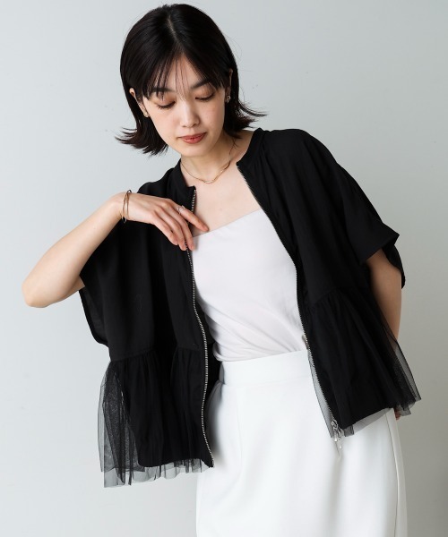 Bou Jeloud（ブージュルード）の「チュールドッキングジャケット（その他アウター・レディース・ブラック/ホワイト系その他・FREE）」の6枚目の写真