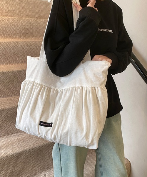 mebole(メボレ)の「プリーツリボントート(トートバッグ・レディース・ホワイト/ドット/ブルー・FREE)」の7枚目の写真