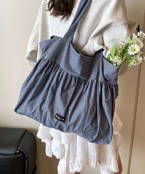 mebole(メボレ)の「プリーツリボントート(トートバッグ・レディース・ホワイト/ドット/ブルー・FREE)」の19枚目の写真