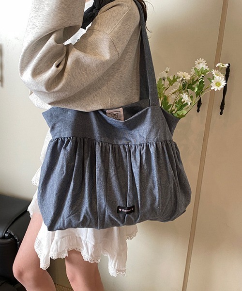 mebole(メボレ)の「プリーツリボントート(トートバッグ・レディース・ホワイト/ドット/ブルー・FREE)」の15枚目の写真