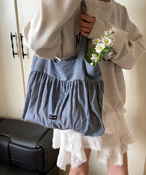 mebole(メボレ)の「プリーツリボントート(トートバッグ・レディース・ホワイト/ドット/ブルー・FREE)」の21枚目の写真