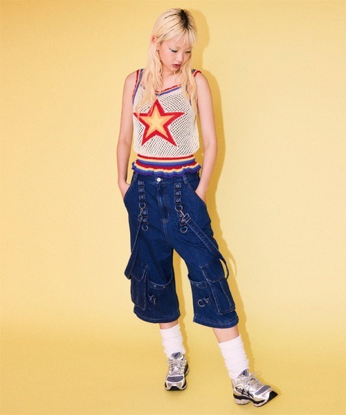 Candy Stripper（キャンディストリッパー）の「2WAY CARGO DENIM パンツ（デニムパンツ・レディース・ブラック/インディゴブルー・FREE）」の8枚目の写真