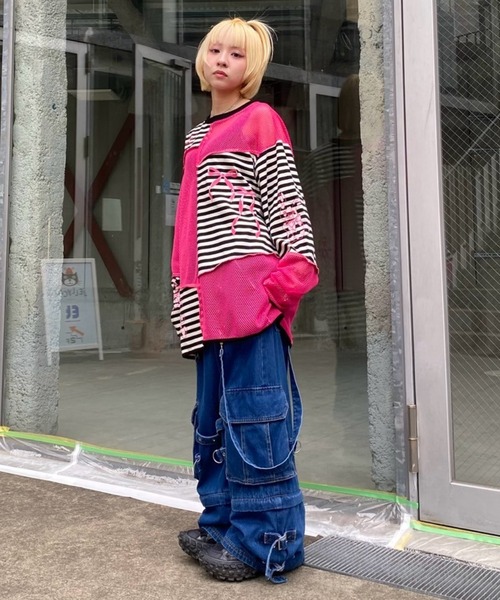 Candy Stripper（キャンディストリッパー）の「2WAY CARGO DENIM パンツ（デニムパンツ・レディース・ブラック/インディゴブルー・FREE）」の15枚目の写真