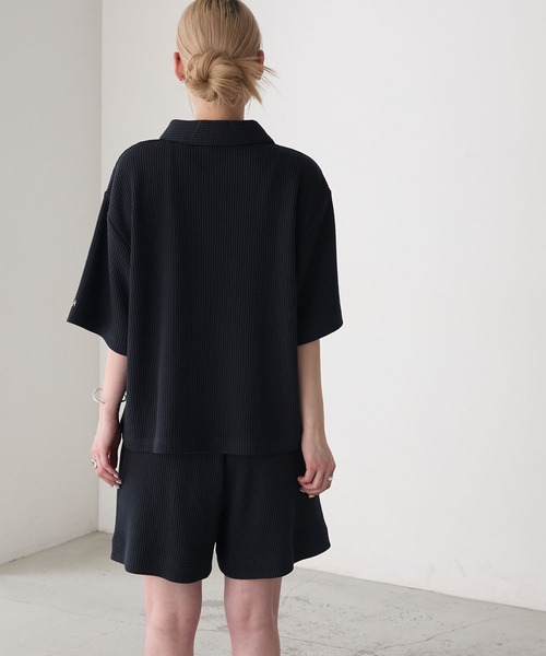 AMERIA ANDERSON(アメリアアンダーソン)の「【AMERIA ANDERSON】waffle fabric set-up / ワッフル地 ワンポイントロゴ刺繍 ハーフスリーブ&ショートパンツ セットアップ(ルームウェア/パジャマ・レディース・ライトグリーン/ダークネイビー/ライトブラウン・L/M)」の17枚目の写真