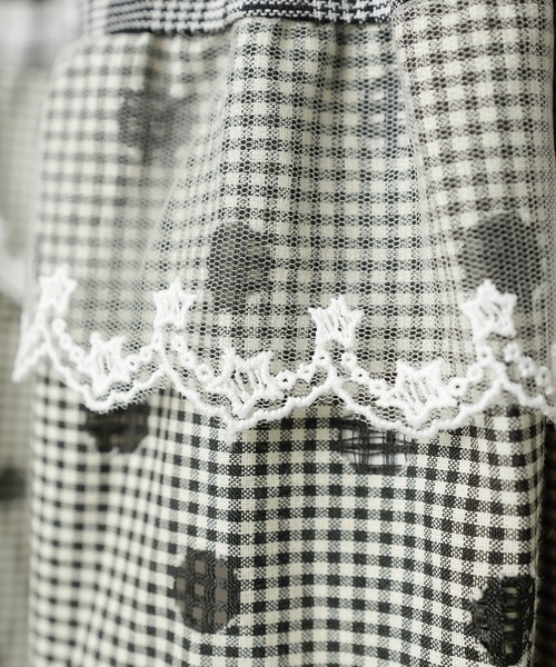 SPINNS（スピンズ）の「ティアードロングスカート/ドットチェック/NEO森ガール（スカート・レディース・ブラック・ONESIZE）」の9枚目の写真