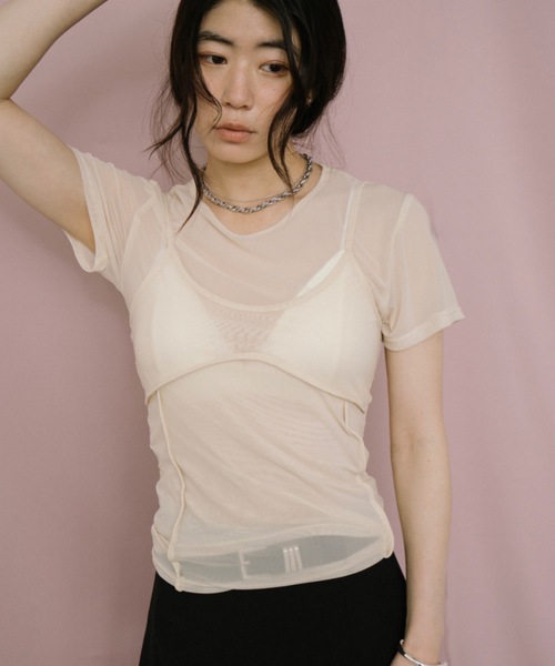 キャミセットチュールTシャツ（Tシャツ/カットソー）｜DRWCYS