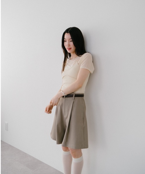 DRWCYS（ドロシーズ）の「キャミセットチュールTシャツ（Tシャツ/カットソー・レディース・アイボリー/ブラック・FREE）」の8枚目の写真