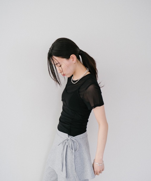 未使用級　AMERI × sayo nagase チュールTシャツカットソー 未使用級 AMERI × sayo nagase チュールTシャツカットソー