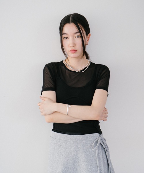 DRWCYS（ドロシーズ）の「キャミセットチュールTシャツ（Tシャツ/カットソー・レディース・アイボリー/ブラック・FREE）」の22枚目の写真