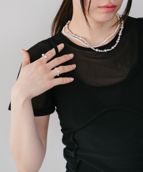 DRWCYS（ドロシーズ）の「キャミセットチュールTシャツ（Tシャツ/カットソー・レディース・アイボリー/ブラック・FREE）」の18枚目の写真