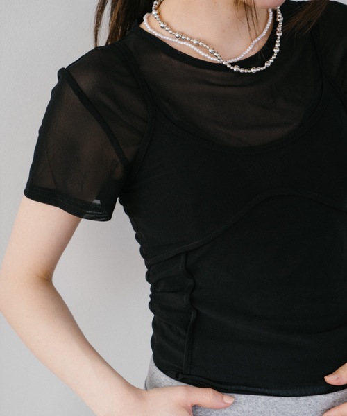 DRWCYS（ドロシーズ）の「キャミセットチュールTシャツ（Tシャツ/カットソー・レディース・アイボリー/ブラック・FREE）」の17枚目の写真