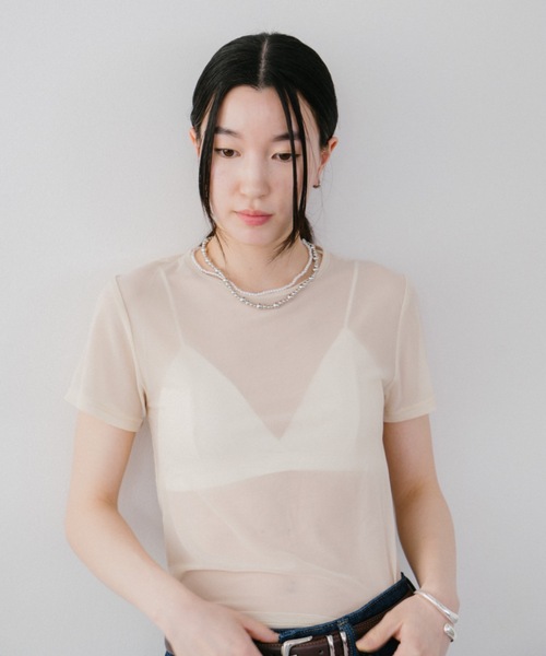 DRWCYS（ドロシーズ）の「キャミセットチュールTシャツ（Tシャツ/カットソー・レディース・アイボリー/ブラック・FREE）」の9枚目の写真