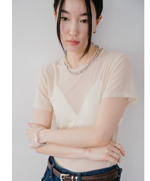 DRWCYS（ドロシーズ）の「キャミセットチュールTシャツ（Tシャツ/カットソー・レディース・アイボリー/ブラック・FREE）」の10枚目の写真