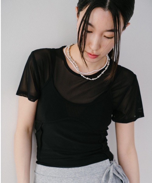 DRWCYS（ドロシーズ）の「キャミセットチュールTシャツ（Tシャツ/カットソー・レディース・アイボリー/ブラック・FREE）」の16枚目の写真