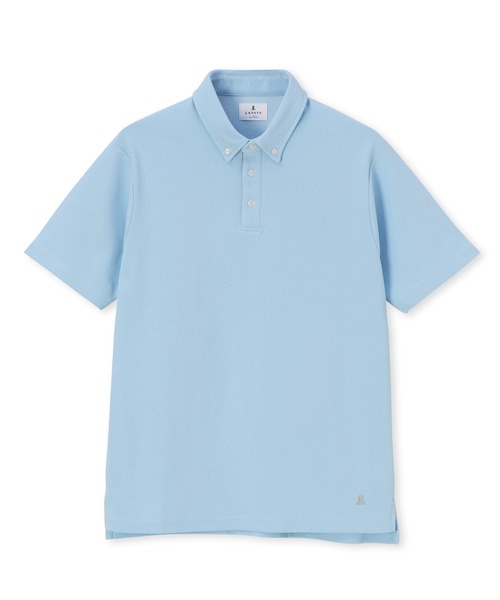 LANVIN en Bleu(ランバンオンブルー)の「速乾・防シワ 「COOLFIBER」 台衿付 ボタンダウン ビジカジ対応 綺麗目ポロシャツ(ポロシャツ・メンズ・ネイビー/ホワイト/ブラック/ブルー・46/48/50/52)」の18枚目の写真