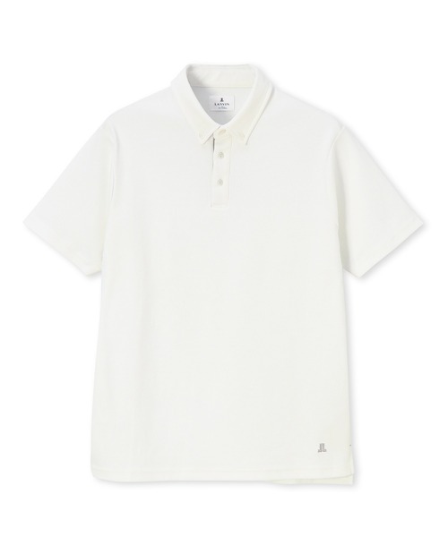 LANVIN en Bleu(ランバンオンブルー)の「速乾・防シワ 「COOLFIBER」 台衿付 ボタンダウン ビジカジ対応 綺麗目ポロシャツ(ポロシャツ・メンズ・ネイビー/ホワイト/ブラック/ブルー・46/48/50/52)」の15枚目の写真